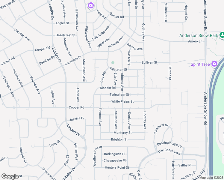 map of restaurants, bars, coffee shops, grocery stores, and more near 13412 Tyringham Street in Spring Hill