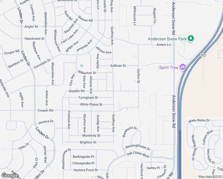 map of restaurants, bars, coffee shops, grocery stores, and more near 1191 Godfrey Avenue in Spring Hill
