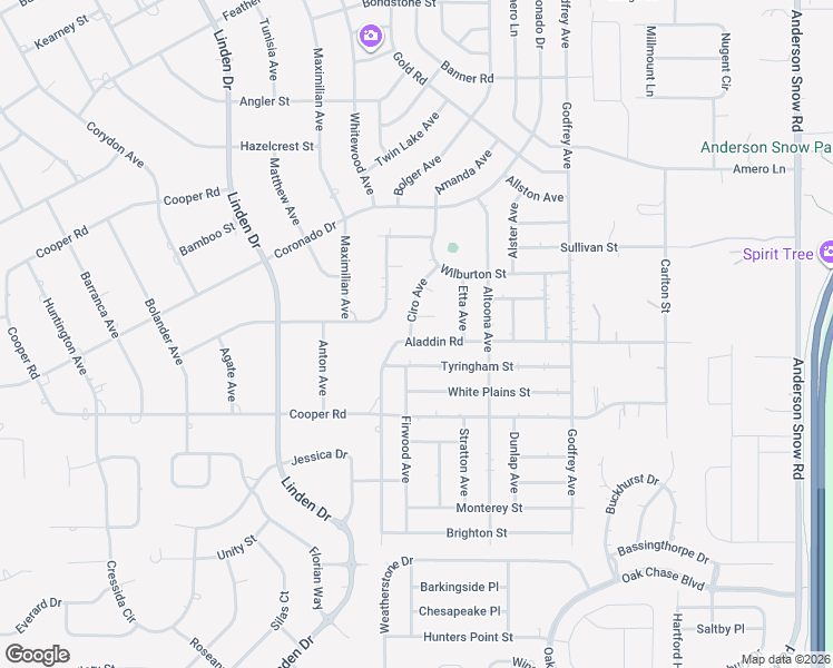 map of restaurants, bars, coffee shops, grocery stores, and more near 1219 Aladdin Road in Spring Hill