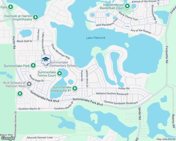 map of restaurants, bars, coffee shops, grocery stores, and more near 7720 Summerlake Pointe Boulevard in Winter Garden