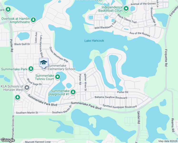 map of restaurants, bars, coffee shops, grocery stores, and more near 7720 Summerlake Pointe Boulevard in Winter Garden
