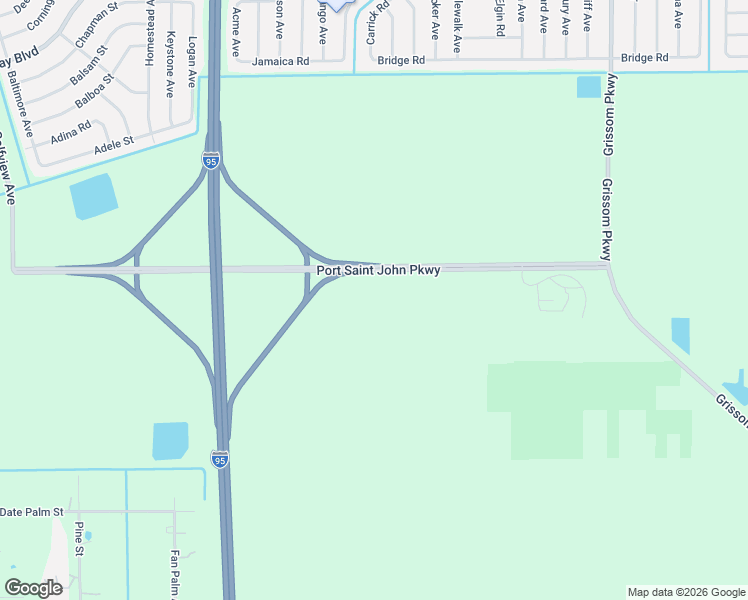 map of restaurants, bars, coffee shops, grocery stores, and more near Port Saint John Parkway in Cocoa