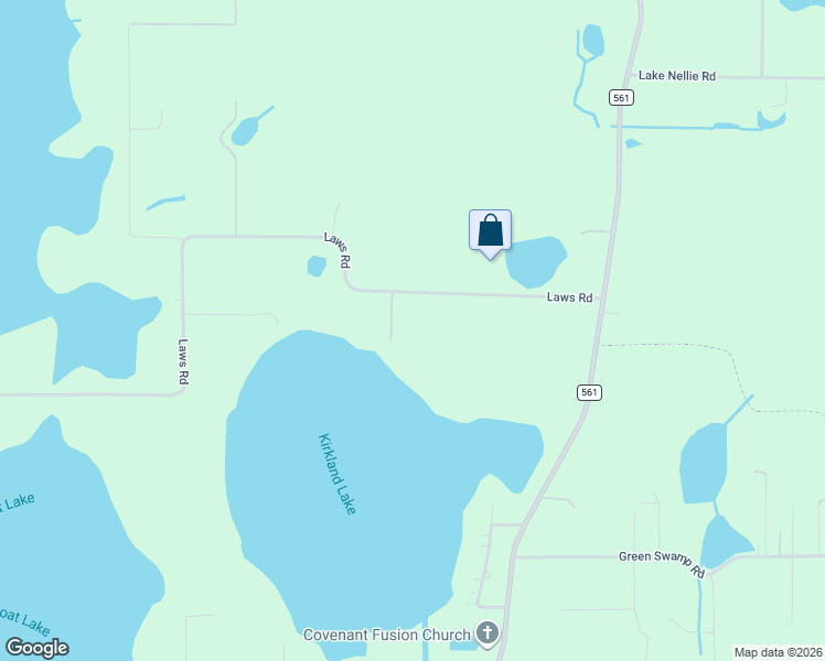 map of restaurants, bars, coffee shops, grocery stores, and more near 9112 Laws Road in Clermont