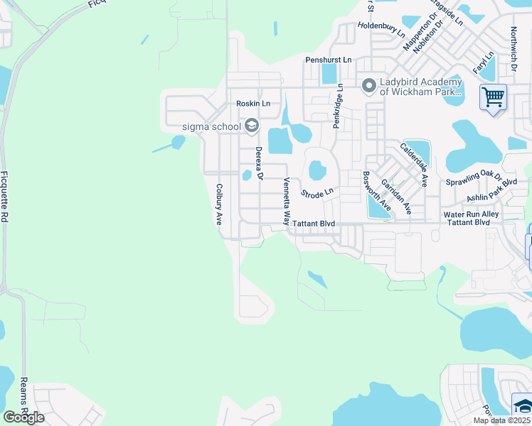 map of restaurants, bars, coffee shops, grocery stores, and more near 13248 Charfield Street in Windermere