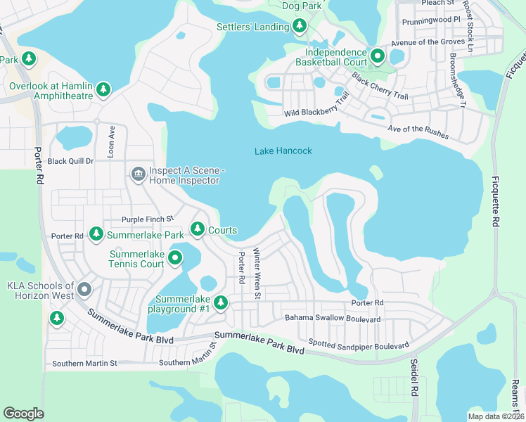 map of restaurants, bars, coffee shops, grocery stores, and more near 7751 Summerlake Pointe Boulevard in Winter Garden