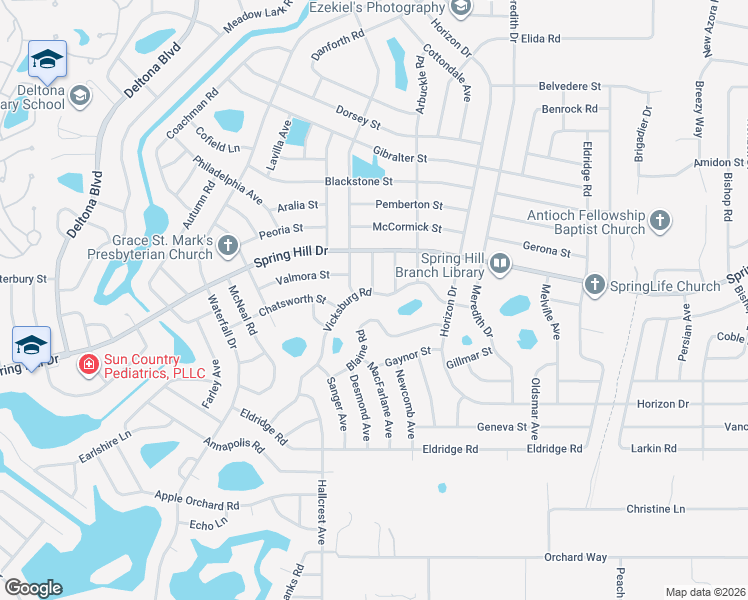 map of restaurants, bars, coffee shops, grocery stores, and more near 1339 Dill Avenue in Spring Hill