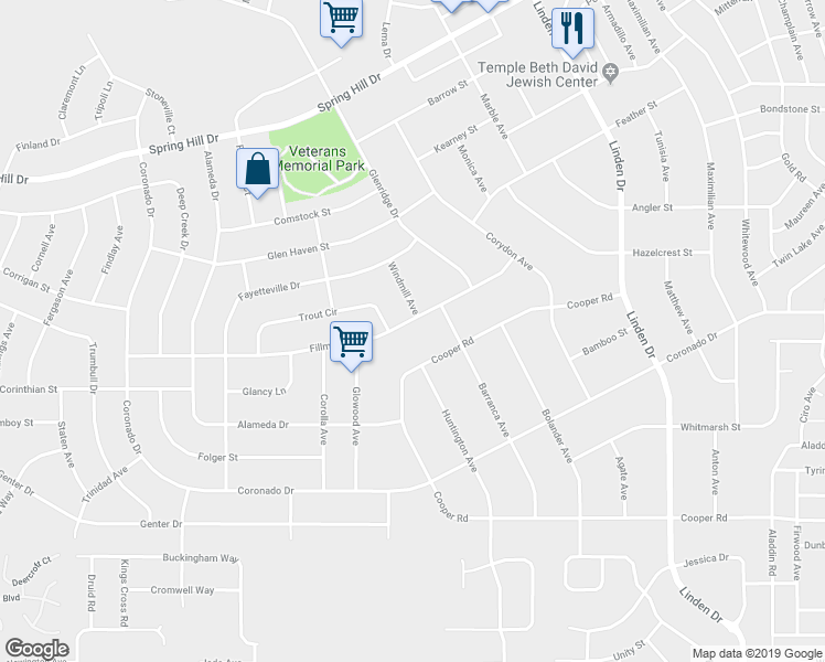map of restaurants, bars, coffee shops, grocery stores, and more near 12392 Fillmore Street in Spring Hill