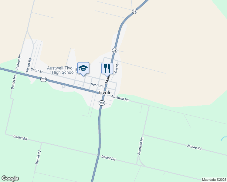 map of restaurants, bars, coffee shops, grocery stores, and more near 113 Road in Tivoli