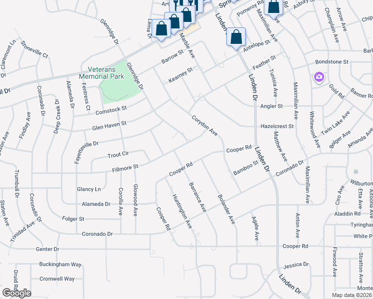 map of restaurants, bars, coffee shops, grocery stores, and more near 12480 Fillmore Street in Spring Hill