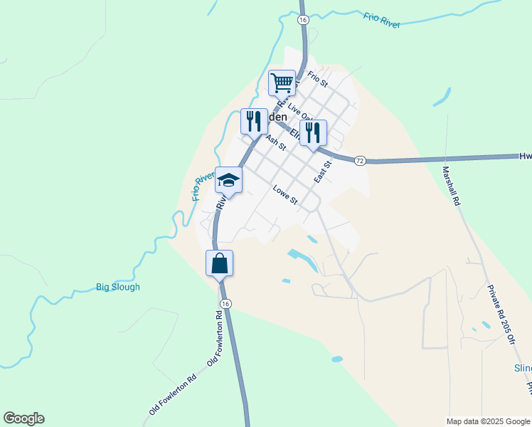 map of restaurants, bars, coffee shops, grocery stores, and more near 403 Martin Street in Tilden