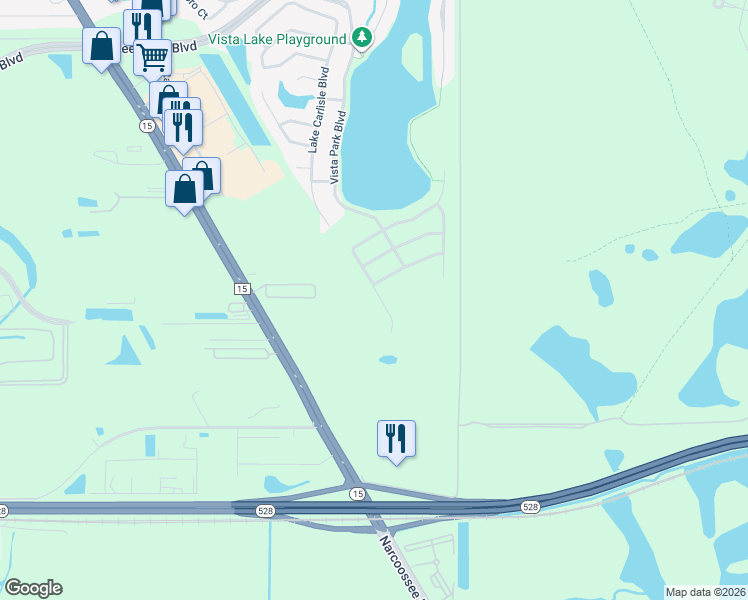 map of restaurants, bars, coffee shops, grocery stores, and more near 7387 Chelsea Harbour Drive in Orlando