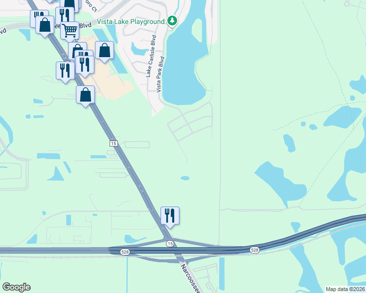 map of restaurants, bars, coffee shops, grocery stores, and more near 7387 Chelsea Harbour Drive in Orlando