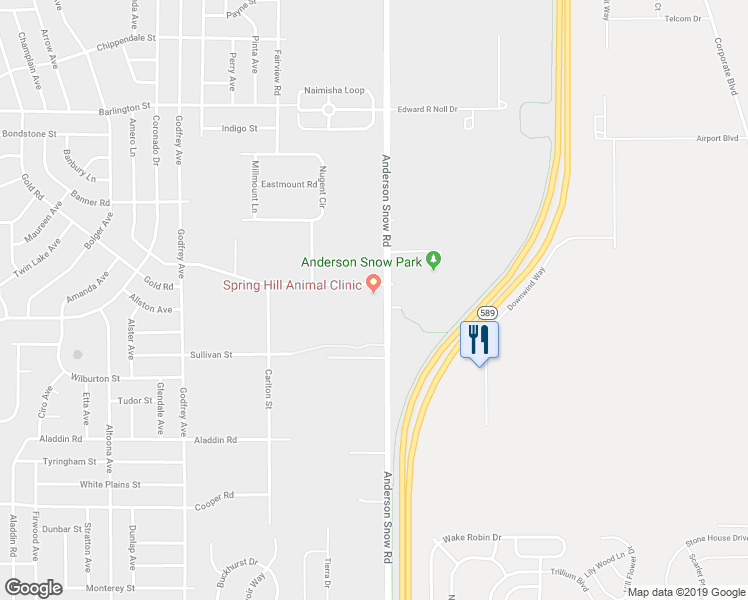 map of restaurants, bars, coffee shops, grocery stores, and more near 1377 Anderson Snow Road in Spring Hill