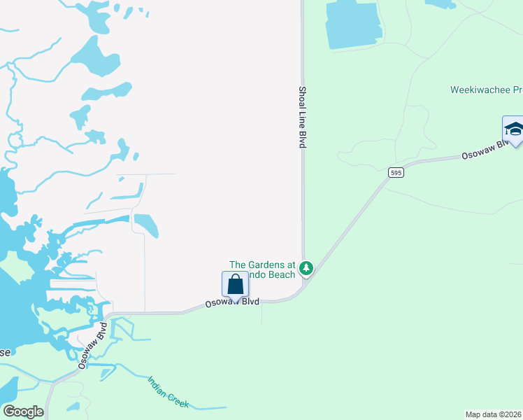 map of restaurants, bars, coffee shops, grocery stores, and more near Shoal Line Boulevard in Hernando Beach