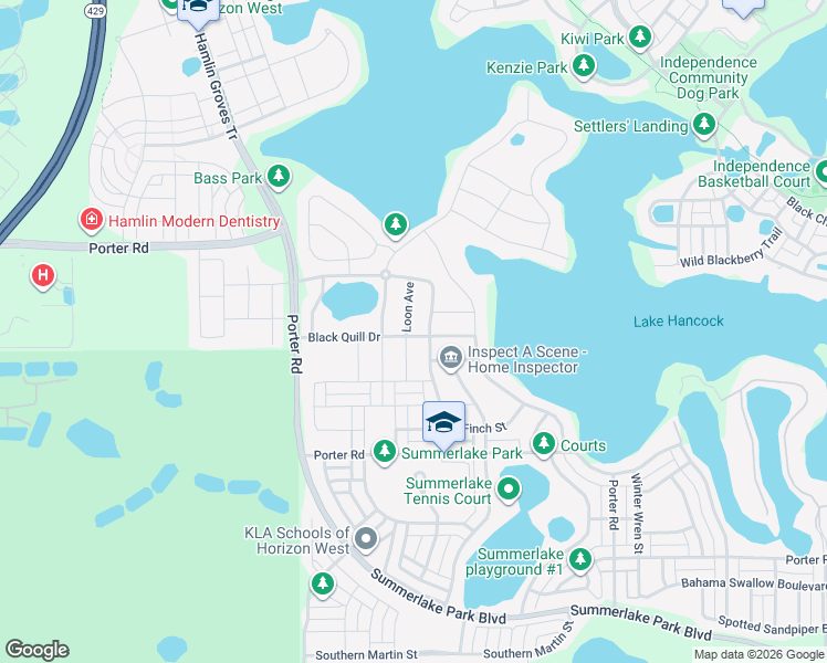 map of restaurants, bars, coffee shops, grocery stores, and more near 14518 Black Quill Drive in Winter Garden