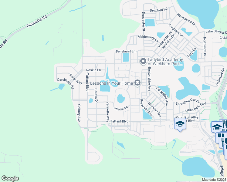 map of restaurants, bars, coffee shops, grocery stores, and more near 7381 Fairgrove Avenue in Windermere