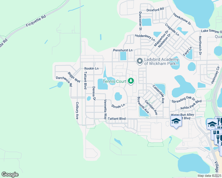 map of restaurants, bars, coffee shops, grocery stores, and more near 7369 Fairgrove Avenue in Windermere