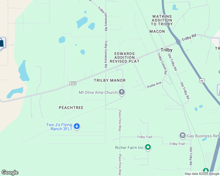 map of restaurants, bars, coffee shops, grocery stores, and more near 20530 Mickens Drive in Dade City