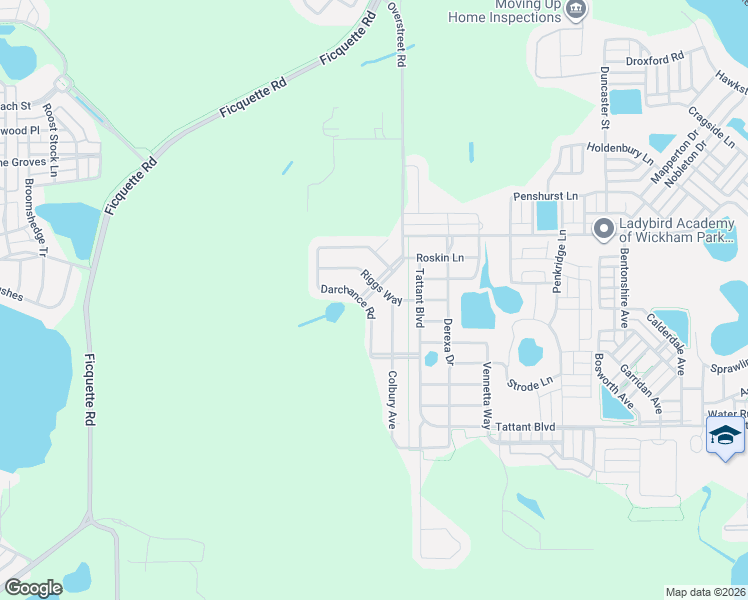 map of restaurants, bars, coffee shops, grocery stores, and more near 13518 Riggs Way in Windermere