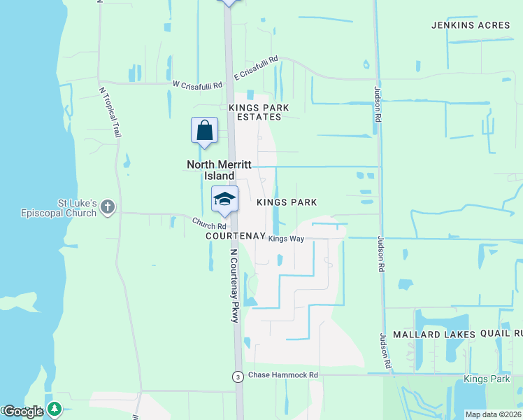 map of restaurants, bars, coffee shops, grocery stores, and more near 5575 Eagle Way in Merritt Island