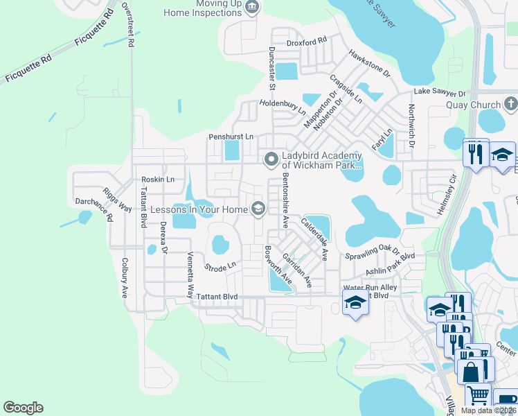 map of restaurants, bars, coffee shops, grocery stores, and more near 7349 Ella Lane in Windermere