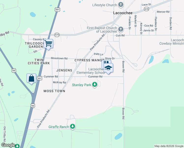 map of restaurants, bars, coffee shops, grocery stores, and more near 20543 Blanchett Court in Ridge Manor