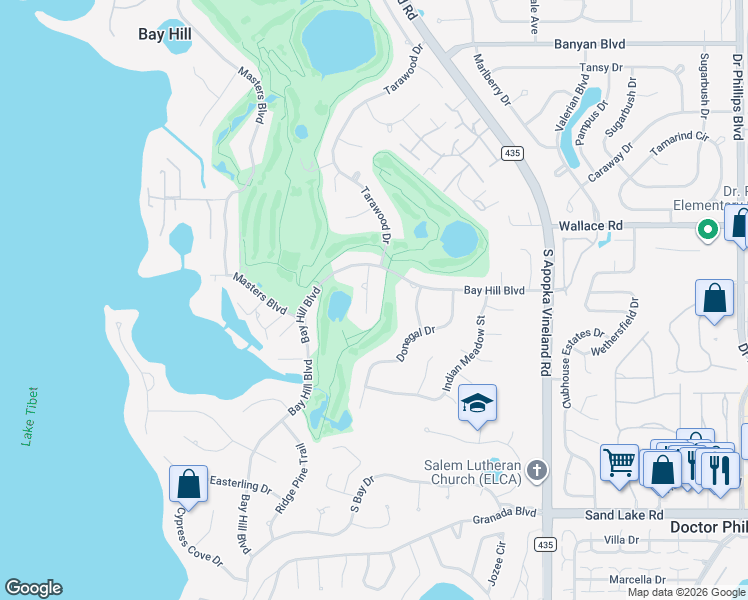 map of restaurants, bars, coffee shops, grocery stores, and more near 6201 Dartmoor Court in Orlando