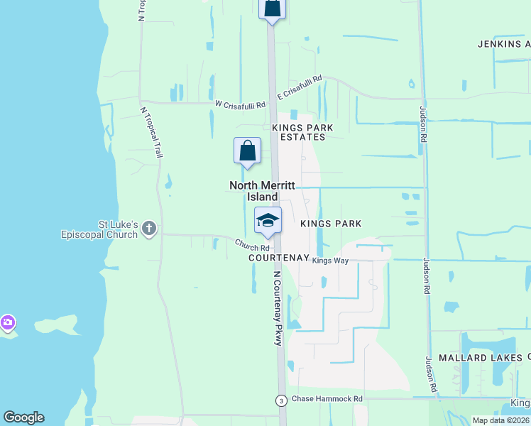 map of restaurants, bars, coffee shops, grocery stores, and more near 5665 North Courtenay Parkway in Merritt Island