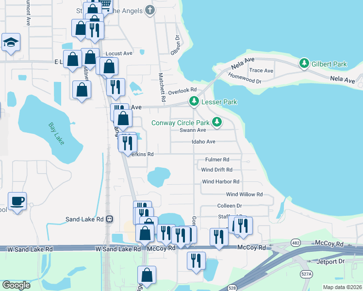 map of restaurants, bars, coffee shops, grocery stores, and more near 1521 Idaho Avenue in Belle Isle