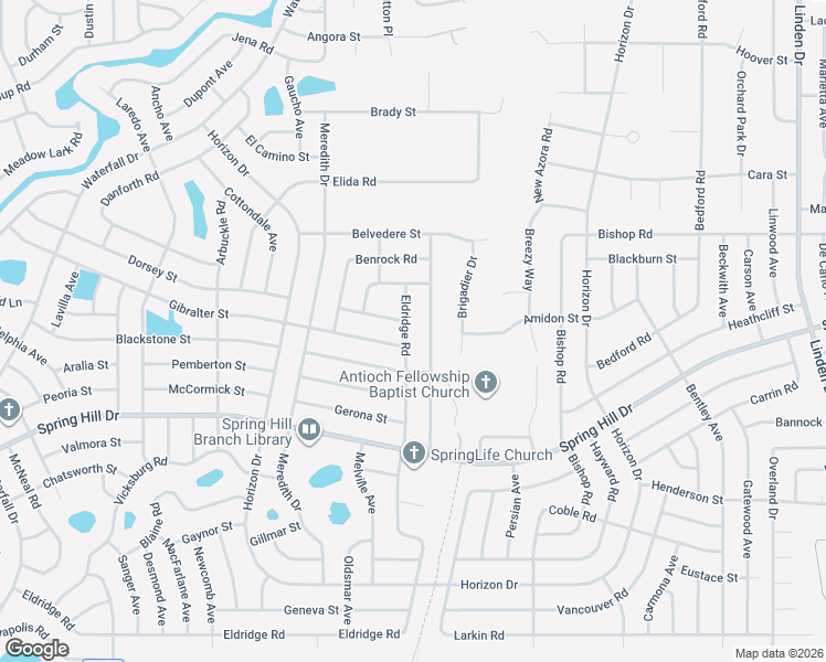 map of restaurants, bars, coffee shops, grocery stores, and more near 1499 Haulover Avenue in Spring Hill
