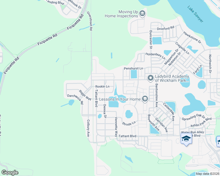 map of restaurants, bars, coffee shops, grocery stores, and more near 13222 Roskin Lane in Windermere