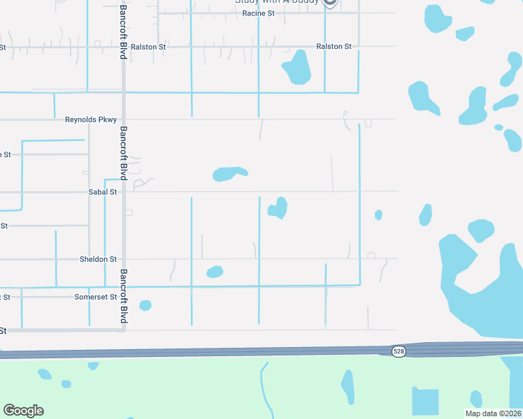 map of restaurants, bars, coffee shops, grocery stores, and more near 20444 Sabal Street in Orlando