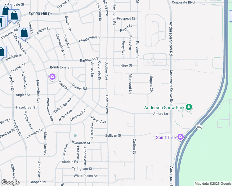 map of restaurants, bars, coffee shops, grocery stores, and more near 1677 Rookery Road in Spring Hill