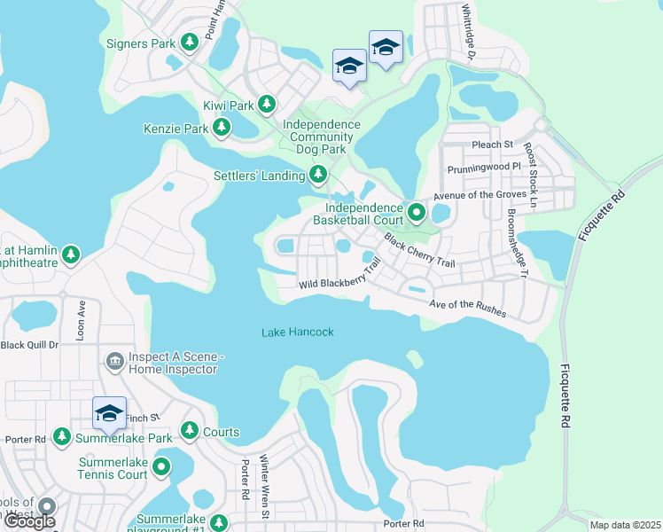 map of restaurants, bars, coffee shops, grocery stores, and more near 7196 Maleberry Run in Winter Garden