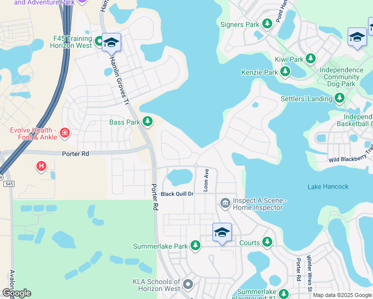 map of restaurants, bars, coffee shops, grocery stores, and more near 7719 Minutemen Loop in Winter Garden