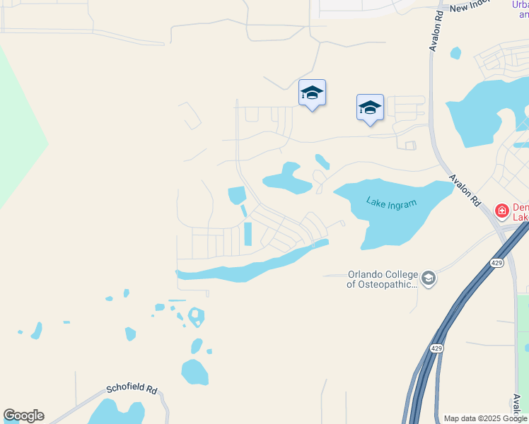 map of restaurants, bars, coffee shops, grocery stores, and more near 17512 Lake Ingram Road in Winter Garden