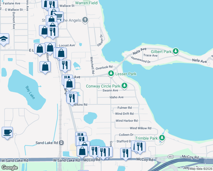map of restaurants, bars, coffee shops, grocery stores, and more near 1520 Nevada Avenue in Belle Isle