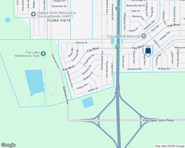map of restaurants, bars, coffee shops, grocery stores, and more near 5970 Fisherman Lane in Cocoa