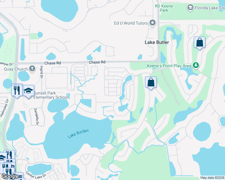 map of restaurants, bars, coffee shops, grocery stores, and more near 11328 Camden Loop Way in Windermere