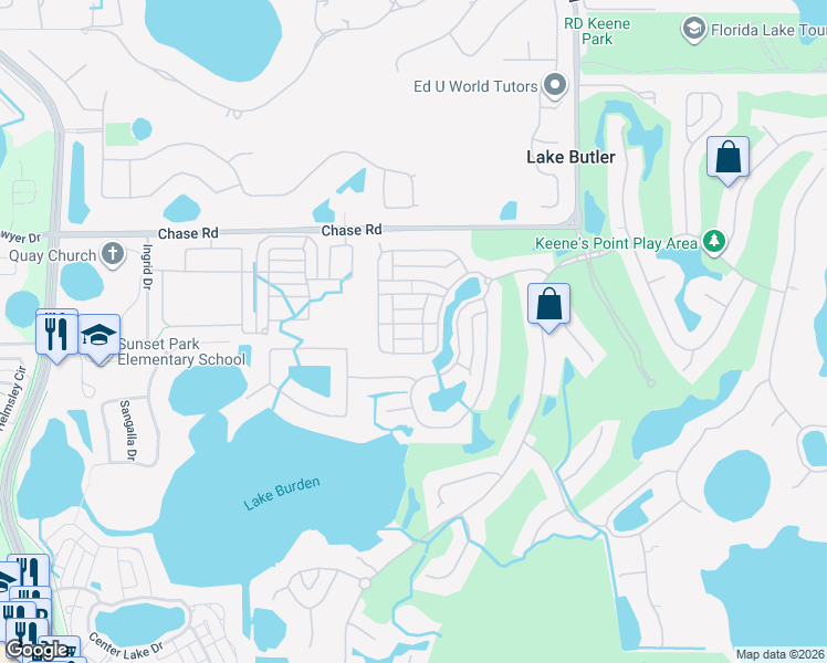 map of restaurants, bars, coffee shops, grocery stores, and more near 11328 Camden Loop Way in Windermere