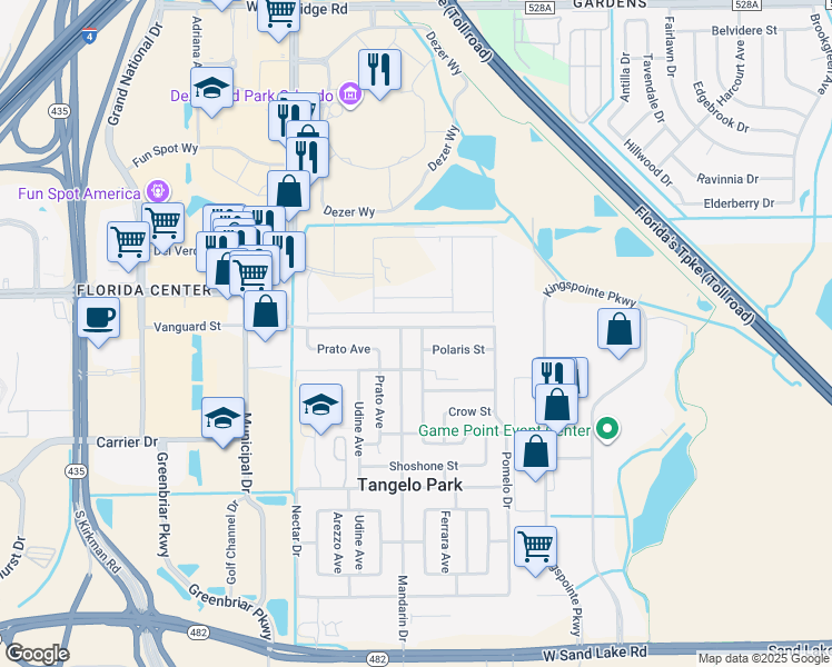 map of restaurants, bars, coffee shops, grocery stores, and more near 6800 Ravenna Avenue in Orlando