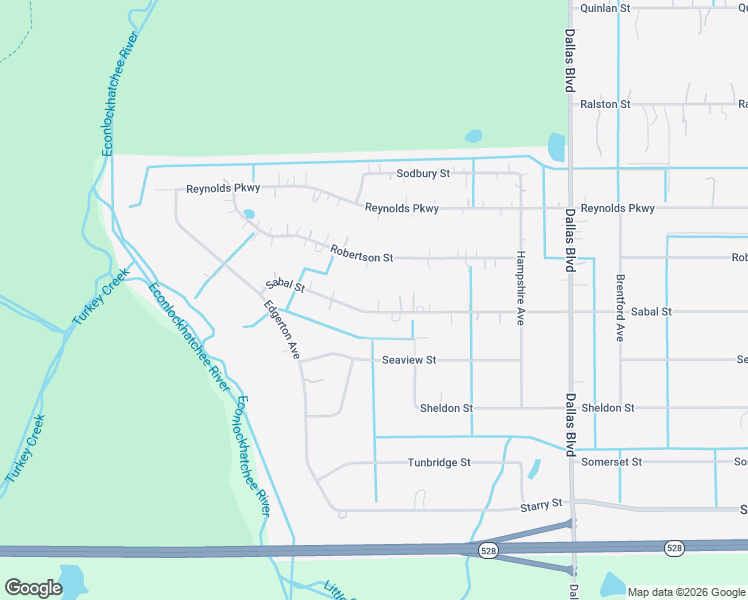 map of restaurants, bars, coffee shops, grocery stores, and more near 18553 Sabal Street in Orlando