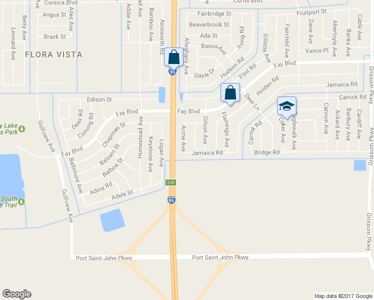 map of restaurants, bars, coffee shops, grocery stores, and more near 5965 Acme Avenue in Cocoa