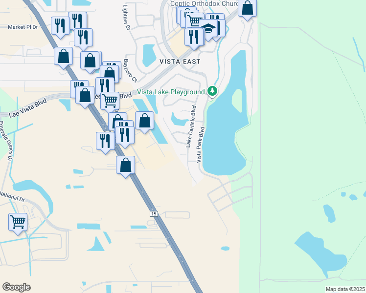 map of restaurants, bars, coffee shops, grocery stores, and more near 6948 Remington View Court in Orlando