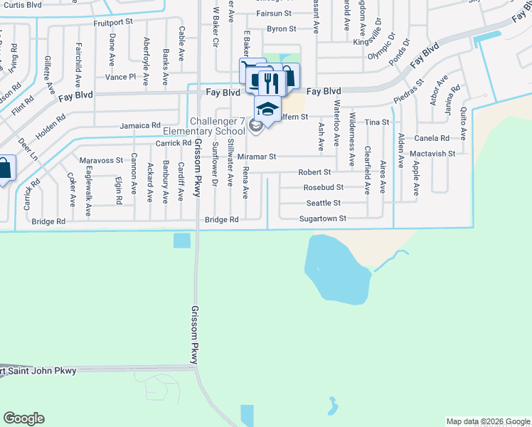 map of restaurants, bars, coffee shops, grocery stores, and more near 4860 Bridge Road in Cocoa