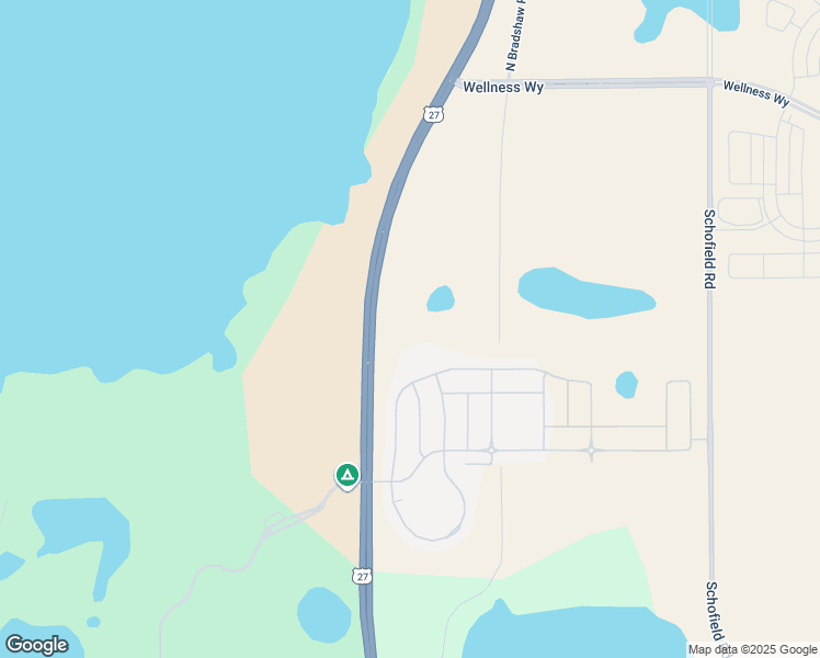 map of restaurants, bars, coffee shops, grocery stores, and more near 7126 North Bradshaw Road in Clermont