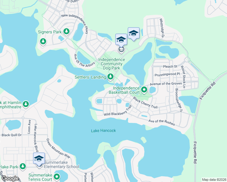 map of restaurants, bars, coffee shops, grocery stores, and more near 14894 Old Thicket Trace in Winter Garden