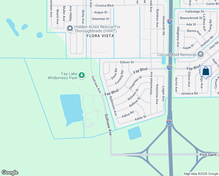 map of restaurants, bars, coffee shops, grocery stores, and more near 6040 Baltimore Avenue in Cocoa