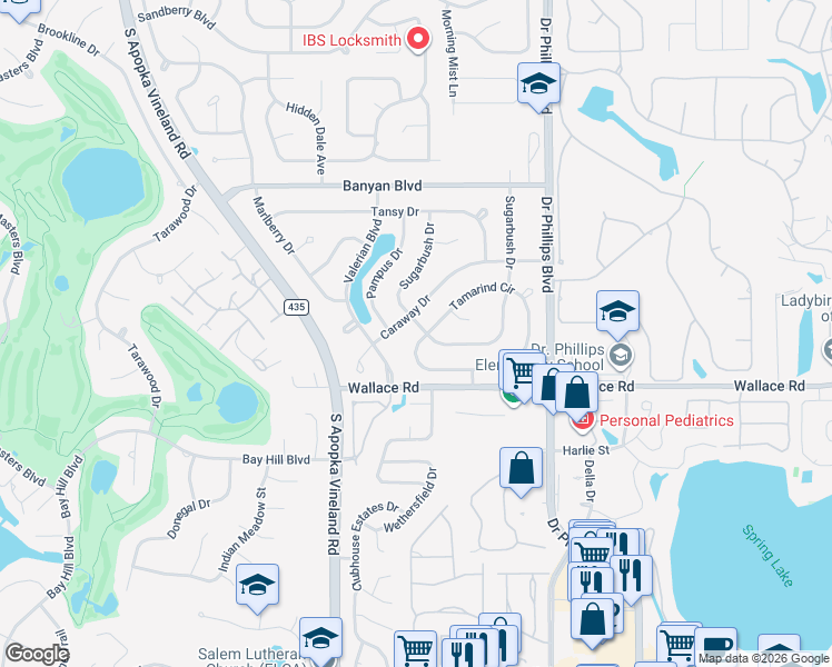 map of restaurants, bars, coffee shops, grocery stores, and more near 6849 Tamarind Circle in Orlando