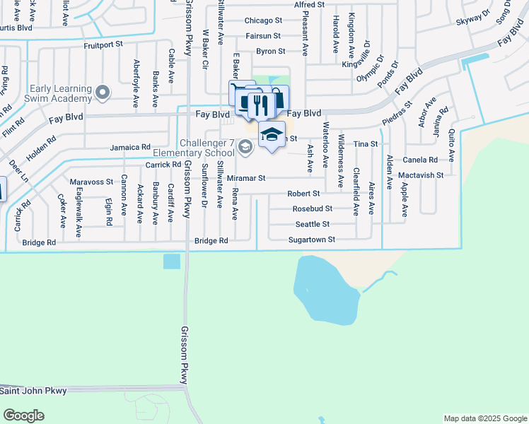 map of restaurants, bars, coffee shops, grocery stores, and more near 6030 Barranco Avenue in Cocoa